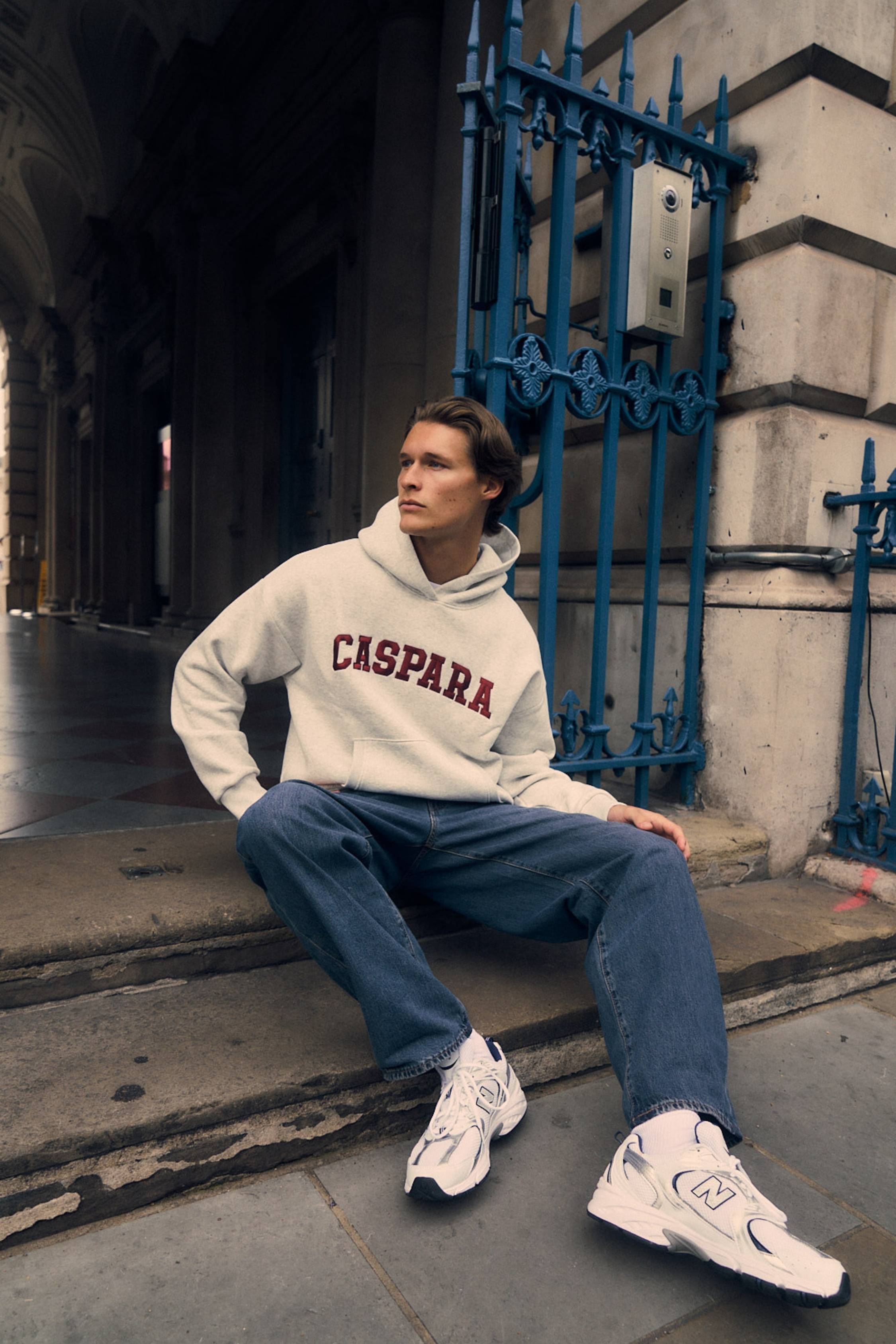 M. Varsity Hoodie - Grey/Burgundy